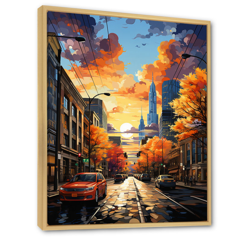 City Minneapolis Popart II sur toile, Cadre naturel flottant, H 40 po x l 30 po x P 1,5 po
