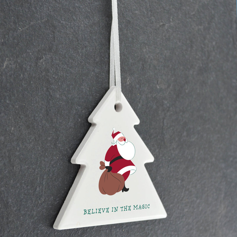 Carley Believe in the Magic Tree Shaped Ceramic Ornament
