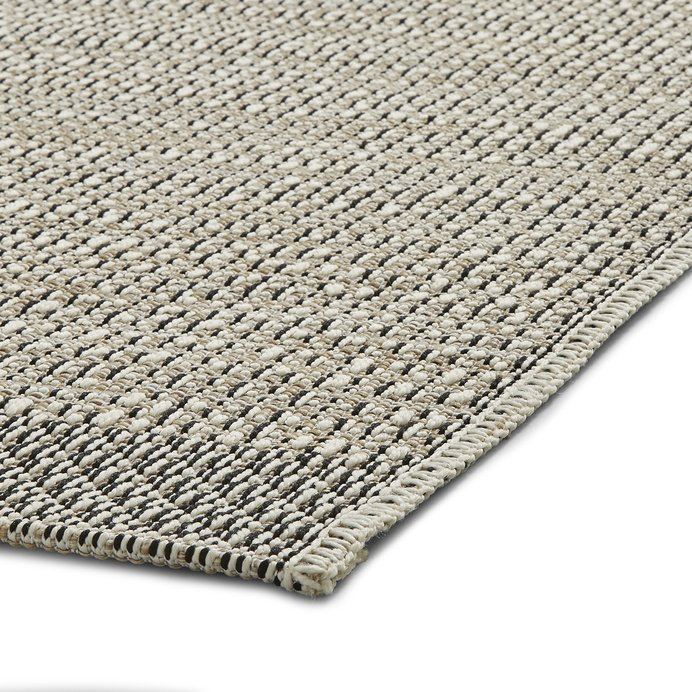 Machine Woven Beige/Black Rug, Rectangle 120 x 170cm