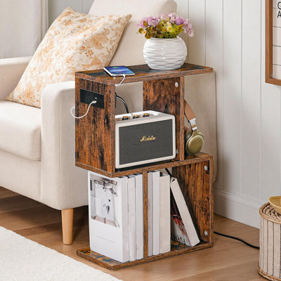 Slim Side Table with Storage