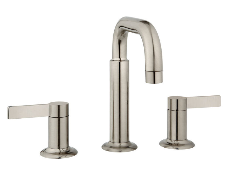 Widespread Bathroom Faucet with Drain, Brushed Nickel