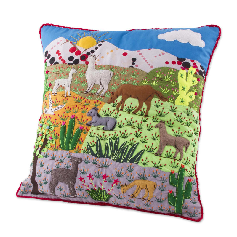 Andean Patchwork Cotton Blend Pillow Cover