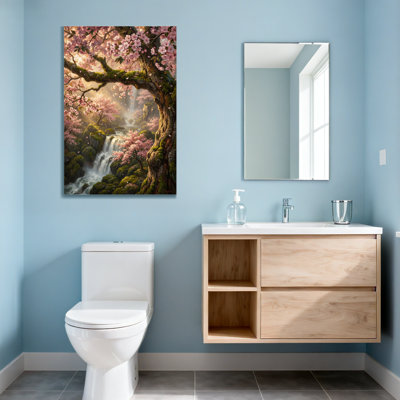 Plantes et fleurs, cerisier, chute d'eau, scène de forêt
