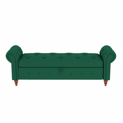 Upholstered 63" Bed Bench , Wooden Legs