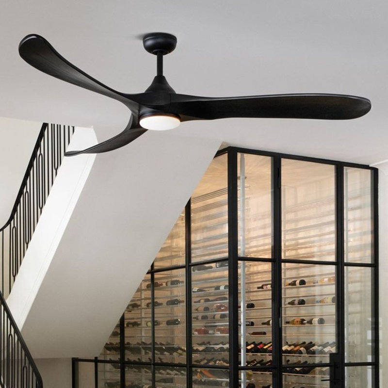 Reze 72" LED Smart Ceiling Fan, Matte Black