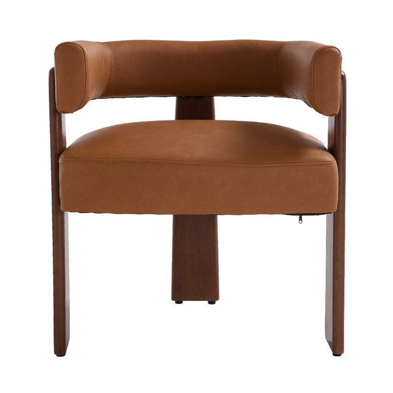 Modern Farmhouse Dining Chair - Solid Wood Tripod Base With Adjustable Feet - Padded Seat & Open Back - 19.25" Height