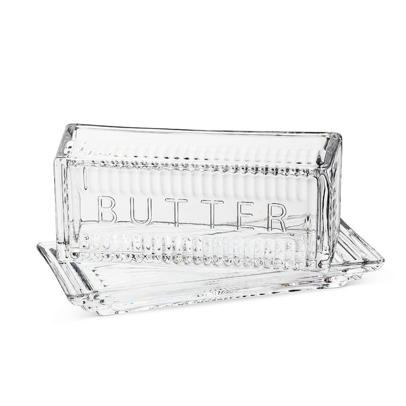 House Of Hampton Hinesville Glass Butter Dish