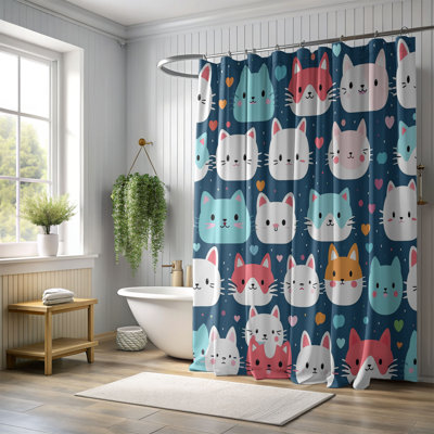 Adorable Kitty Art - 1 Piece Standard Shower Curtain