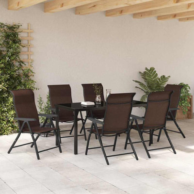 7 Piece Garden Dining Set Poly Rattan