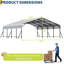 Abri de garage surdimensionné en métal 20 po x 20 pi avec cadre en acier pour voitures et bateaux-122925876-122925875