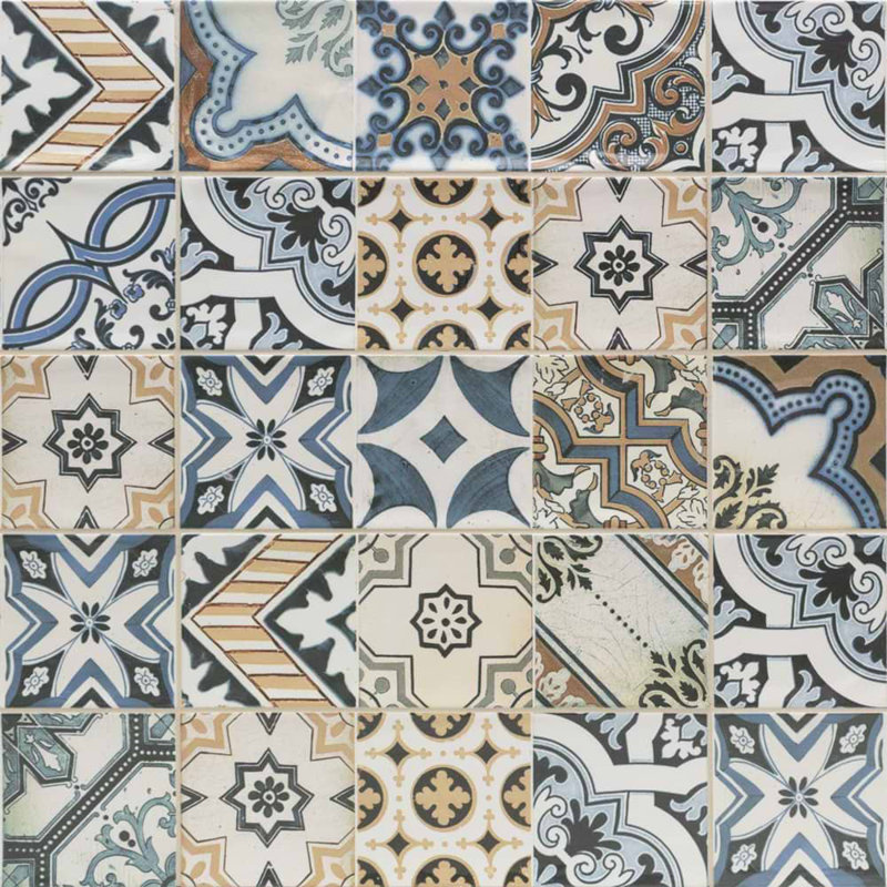 Santa Monica 4X12 Ceramic Wall Tile, Warm Deco