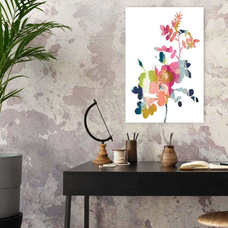 Fancy Flowers 2, art contemporain abstrait et élégant, 24" H x 16" W