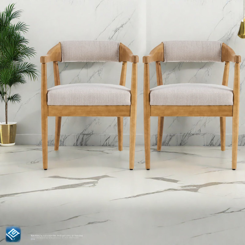 Chaises de salle à manger confortables, fauteuils modernes rembourrés en bois pour la maison