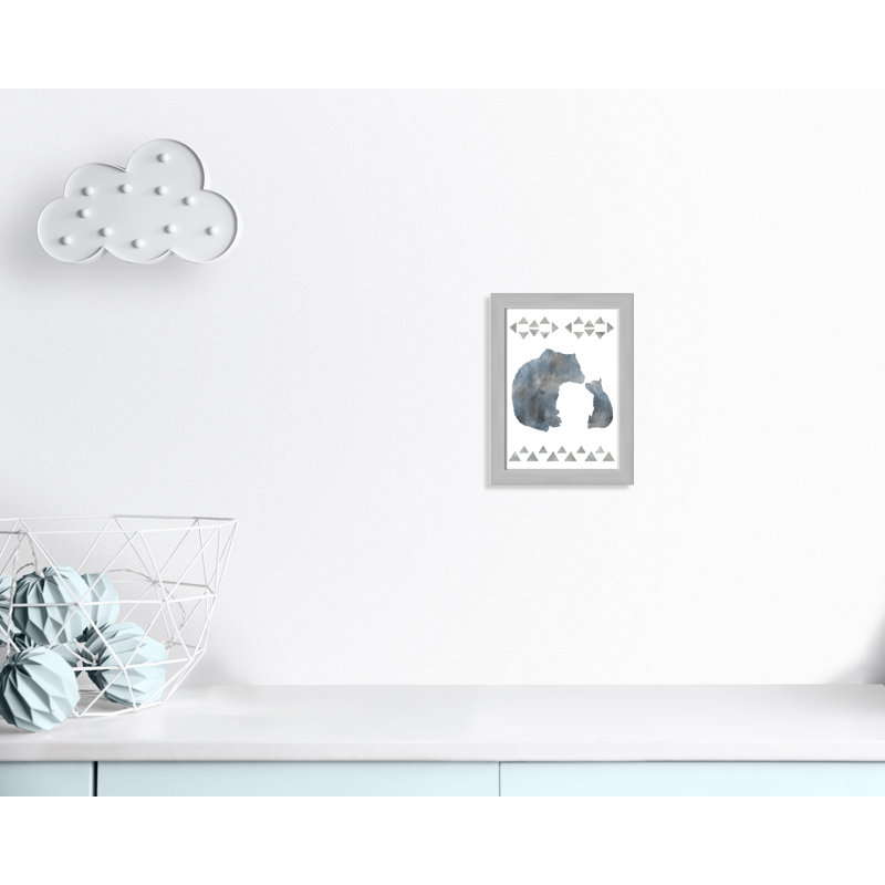«Little Man Cave Bears», art encadré, H 14 po x l 10 po x P 0,63 po, Cadre argenté
