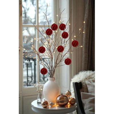 Ensemble de 30 boules de Noël en velours, boules incassables de 2,36 po pour décorations d'arbre de Noël