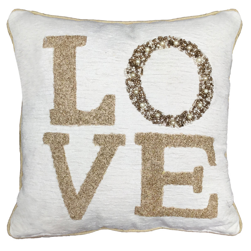Rectangular Cushion, White/Gold Mix