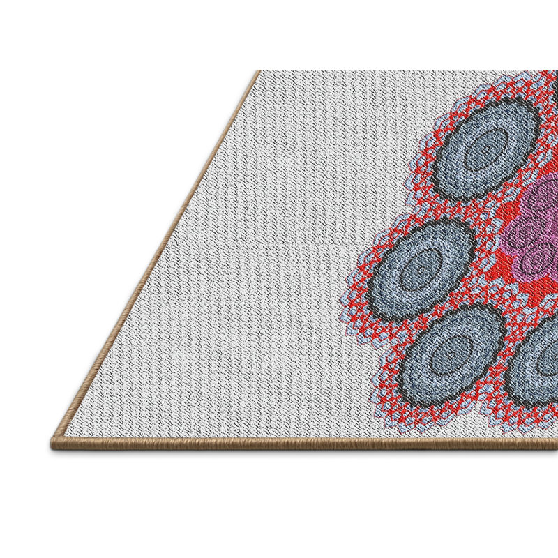 Tapis rouge / bleu Power Loom, Rectangle 2 pi x 3 pi