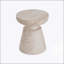 Table d'appoint d'extérieur / d'intérieur en béton léger avec finition en travertin élégante, polyvalente et durable