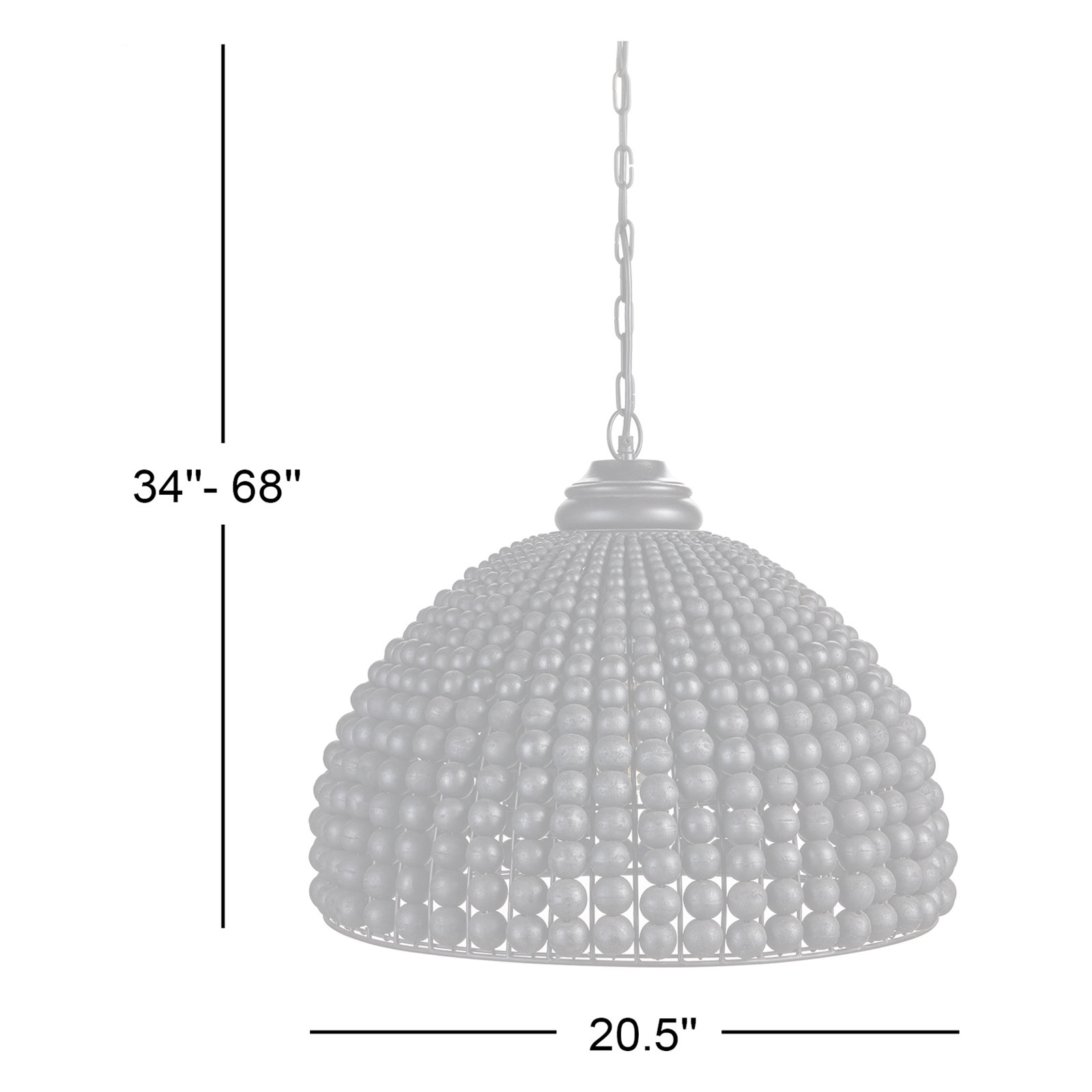 Lindy Wood Bead Dome Single Light Pendant