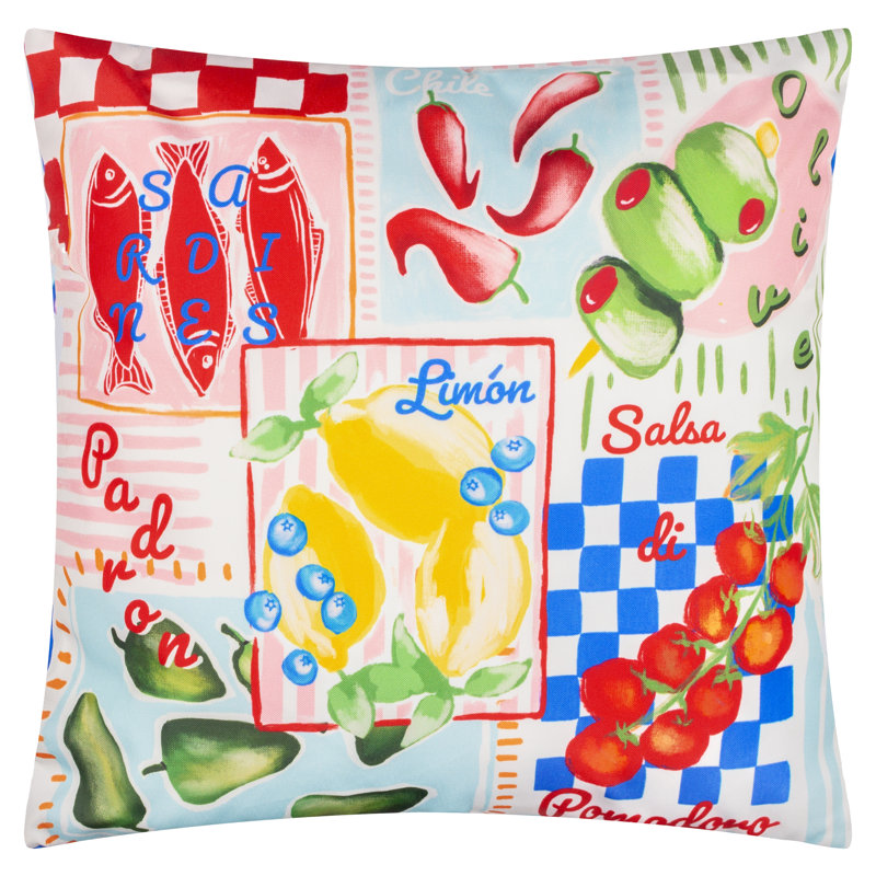 Mediterranean Indoor / Outdoor Square Throw Cushion