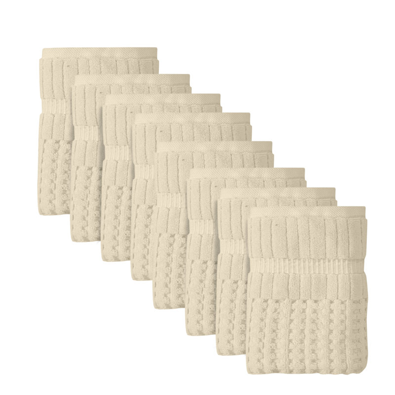 Ensemble de 8 serviettes Willow - 100% coton peigné, 630 g / m² de qualité supérieure, ivoire, ultra-doux et très absorbant (8 essuie-mains)