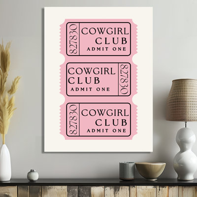 Cowgirl Club Tickets - Cowgirls Wall Art