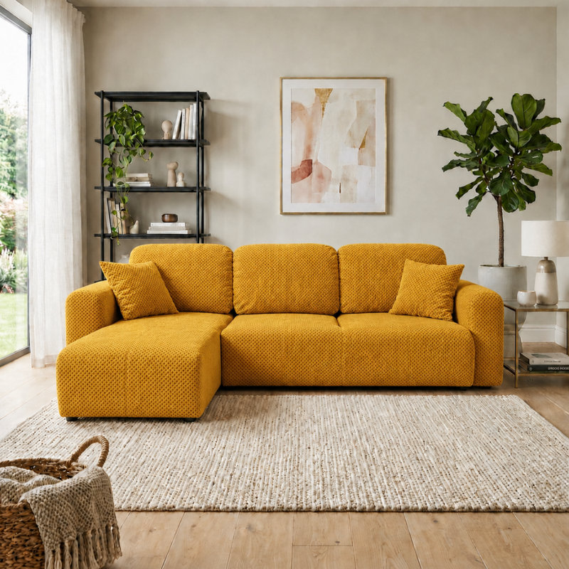 Chandara 3 Seater Sofa Bed, Left Hand Facing Corner Sofa