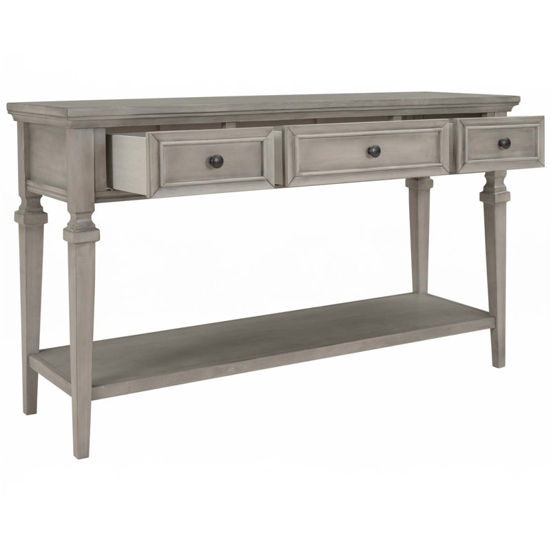Classic Retro Style Console Table, Grey Wash