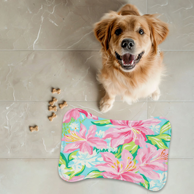 Trendy Spring Petals - 1 Piece Bone Shape Feeding Mat
