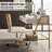 Deitra Farmhouse 33.5"H Rattan Swivel Task Chair with Solid Wood and Adjustable Height-1044391440