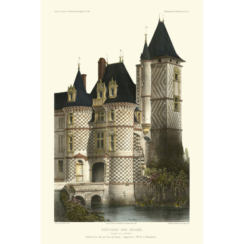 French Chateaux In Blue II by Victor Petit - Wrapped Canvas Print, 46cm H x 30cm W