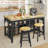 60" Solid Wood Kitchen Island with Power Outlets , 3 Deep Drawers & 2 Open Shelves Storage Cabinet-1735154773