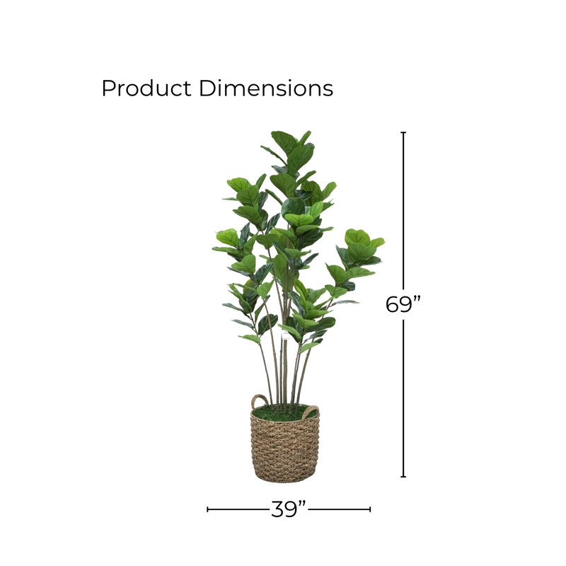 Faux Tree in Wicker/Rattan Basket, 5.75 feet