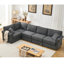 Canapé modulaire 5 places en lin avec coussin décoratif-550775754
