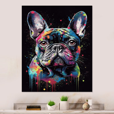 Portrait de bouledogue noir et bleu