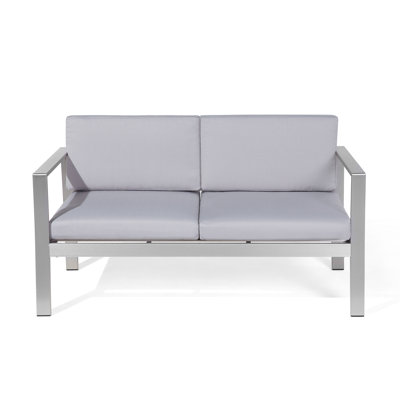 Creasy 142cm Wide Metal Patio Sofa with Cushions