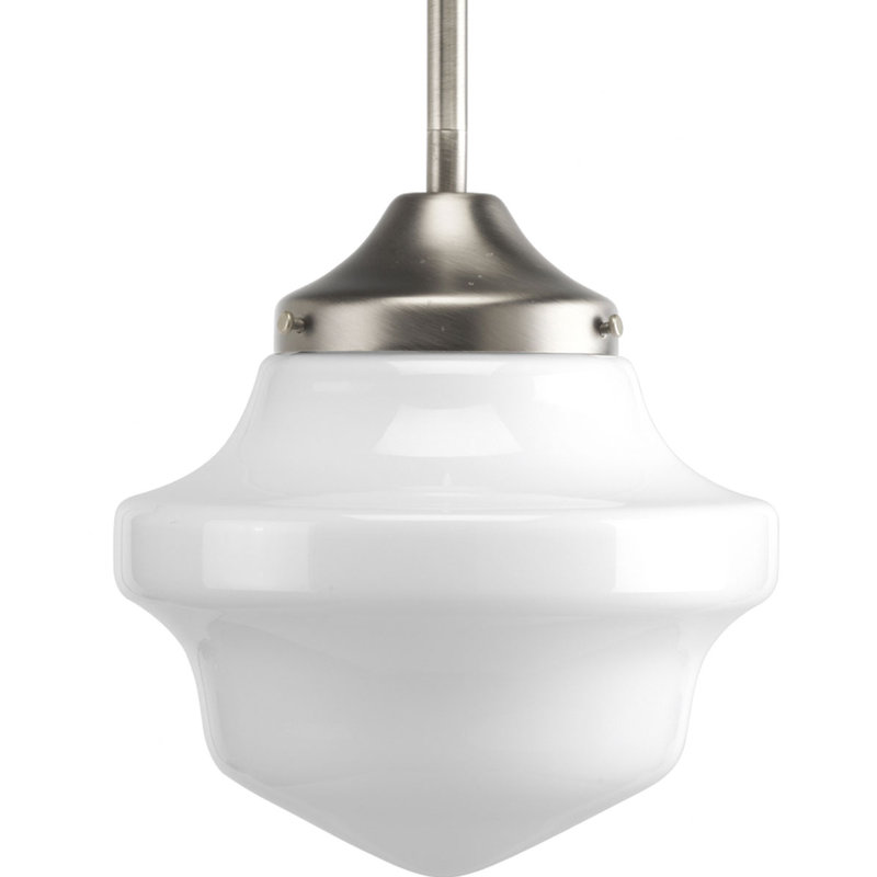 Luminaire suspendu simple à 1 lumière Barreneche, Nickel brossé