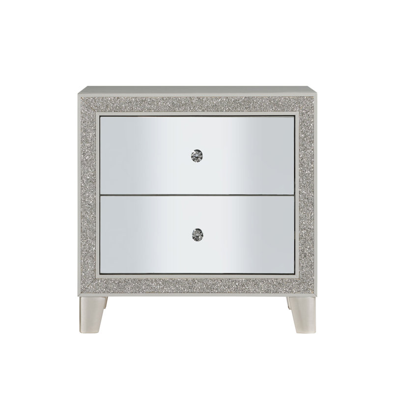 Table de chevet à finition miroir Sliverfluff