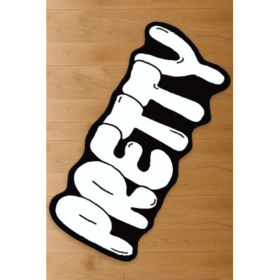 "Pretty" Drip Graffiti Shaped Accent Rug