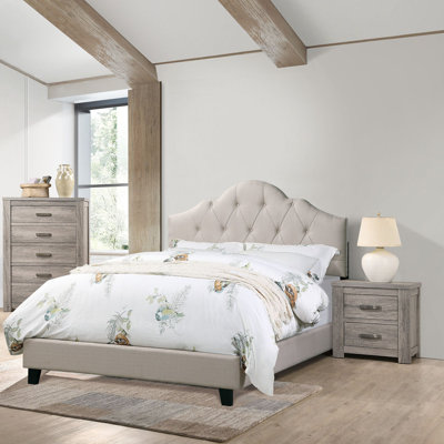 Lit plateforme tapissier Angeleigh