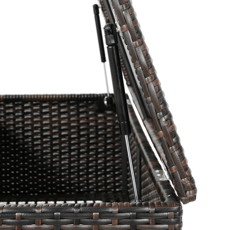 Jeanbart Rattan Storage Bench, Brown Multi