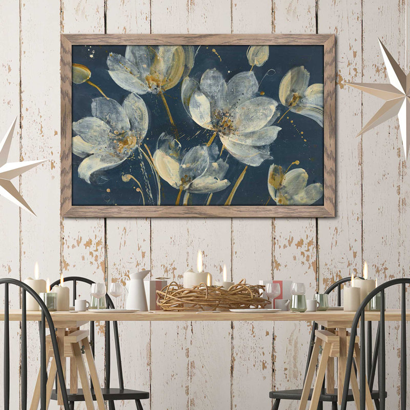 Jardin translucide - peinture, Cadre taupe délavé, H 21,5 po x l 27,5 po x P 0,75 po