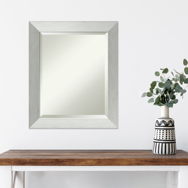 Demoss Flat Mirror, 24" x 20", Silver Framed