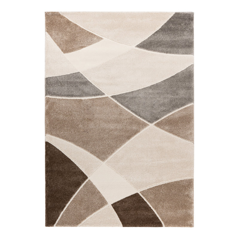 Frisco Geometric Area Rug, Rectangular 120 x 170cm, Taupe