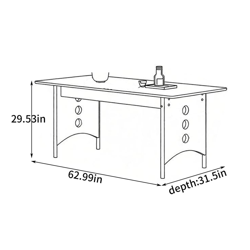 French rectangular dining table, 29.53"H x 62.99"L x 31.5"W