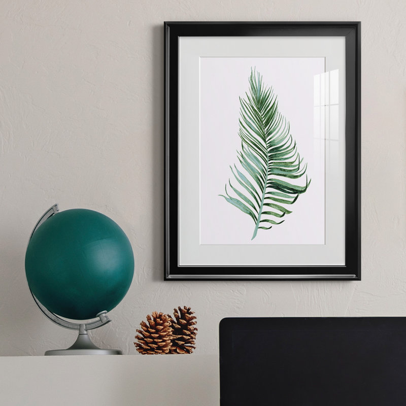 Sage Frond II - peinture encadrée, H 18,5 po x l 24,5 po x P 1,5 po, Noir