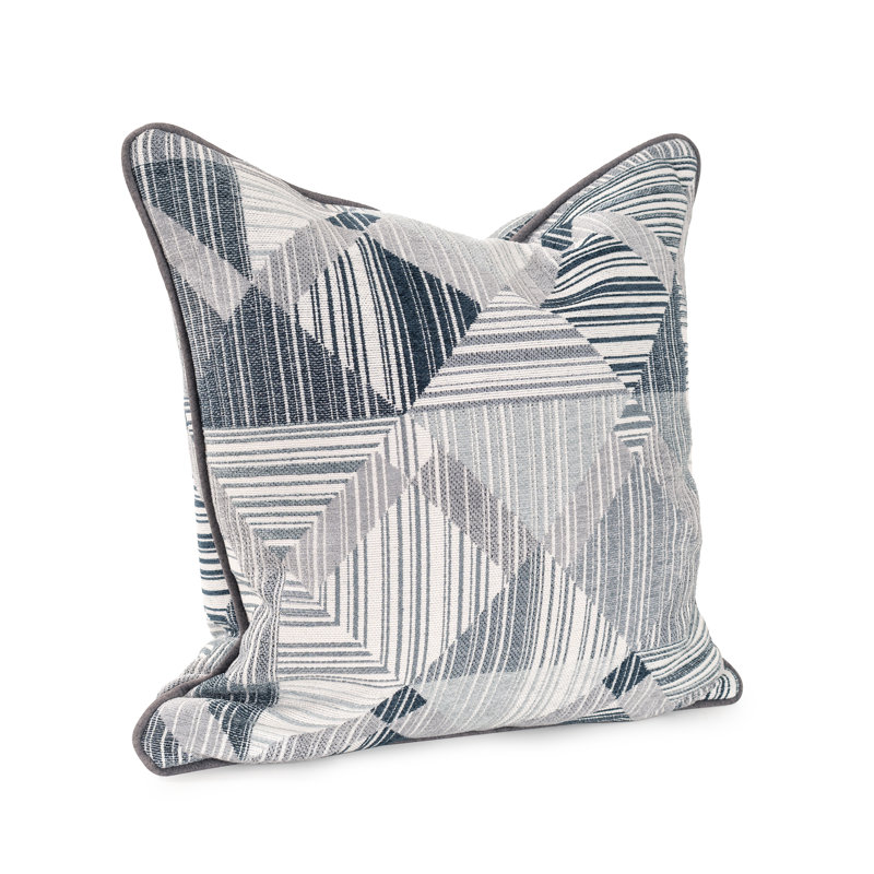 Prisma Navy 20x20 Down Filled Pillow, Blue/Gray, Square 20", Down Blend