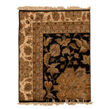 Hand Knotted Oriental Area Rug in Beige