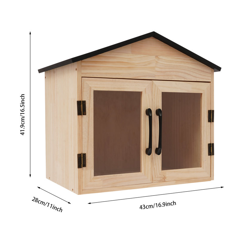 16.5X16.9X11” Wooden Book Cabinet