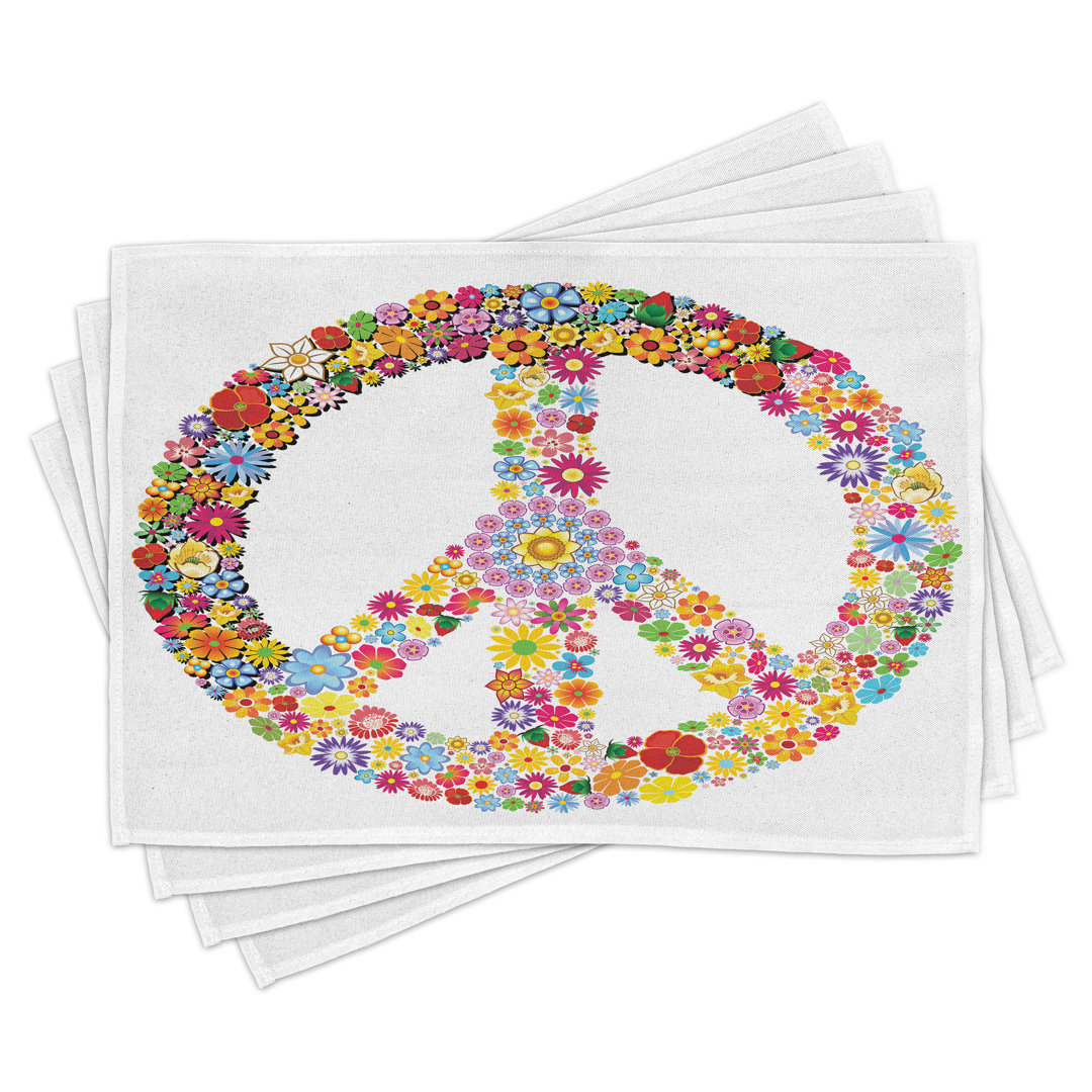 Platzdeckchen 4er Set, Floral Peace, Multicolor